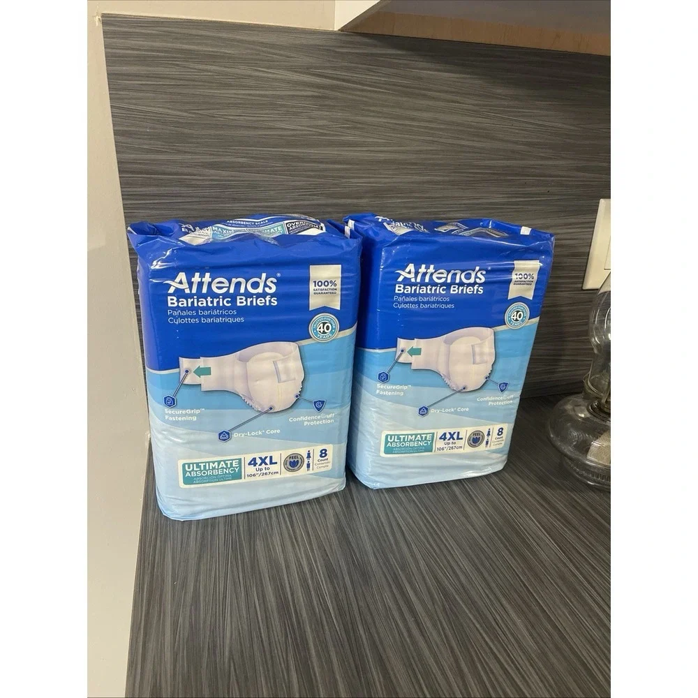 Attends Bariatric Adult Brief 4XL Heavy‎ Absorbency Bariatric 16 Ct